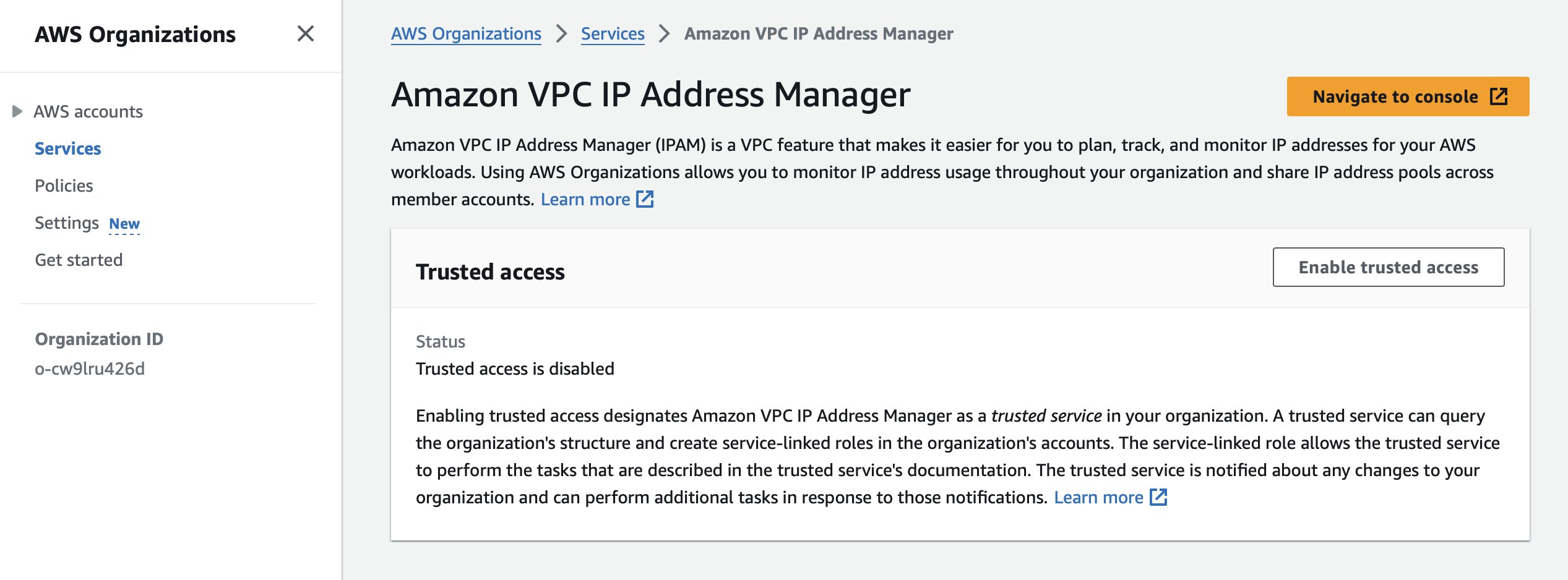 Enable Trusted Access